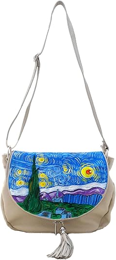 Bolso de piel pintado a mano